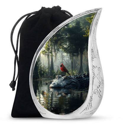 Cardinal Bird Theme Large Urn 10 Inch