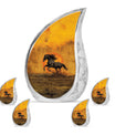 Horse Theme Large Urn With 4 Keepsake Urn