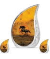 Horse Theme Large Urn With 2 Keepsake Urn