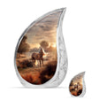 Horse Theme Large Urn With 1 Keepsake Urn