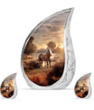 Horse Theme Large Urn With 2 Keepsake Urn