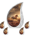 Horse Theme Large Urn With 4 Keepsake Urn