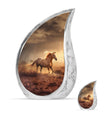 Horse Theme Large Urn With 1 Keepsake Urn