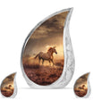 Horse Theme Large Urn With 2 Keepsake Urn