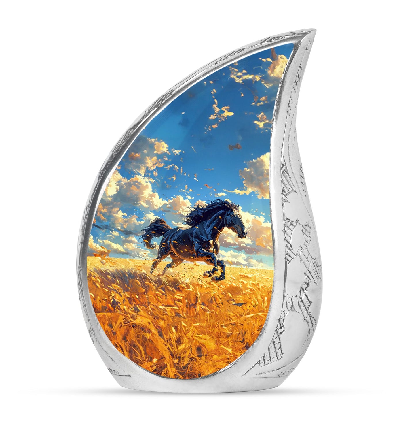 Horse Theme Large Urn 10 Inch
