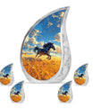 Horse Theme Large Urn With 4 Keepsake Urn