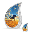 Horse Theme Large Urn With 1 Keepsake Urn