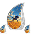 Horse Theme Large Urn With 2 Keepsake Urn