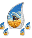 Horse Theme Large Urn With 4 Keepsake Urn