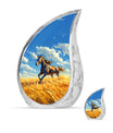 Horse Theme Large Urn With 1 Keepsake Urn