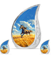 Horse Theme Large Urn With 2 Keepsake Urn