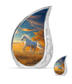 Horse Theme Large Urn With 1 Keepsake Urn