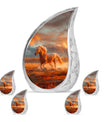 Horse Theme Large Urn With 4 Keepsake Urn