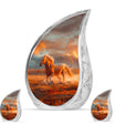 Horse Theme Large Urn With 2 Keepsake Urn
