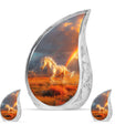 Horse Theme Large Urn With 2 Keepsake Urn