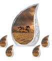 Horse Theme Large Urn With 4 Keepsake Urn