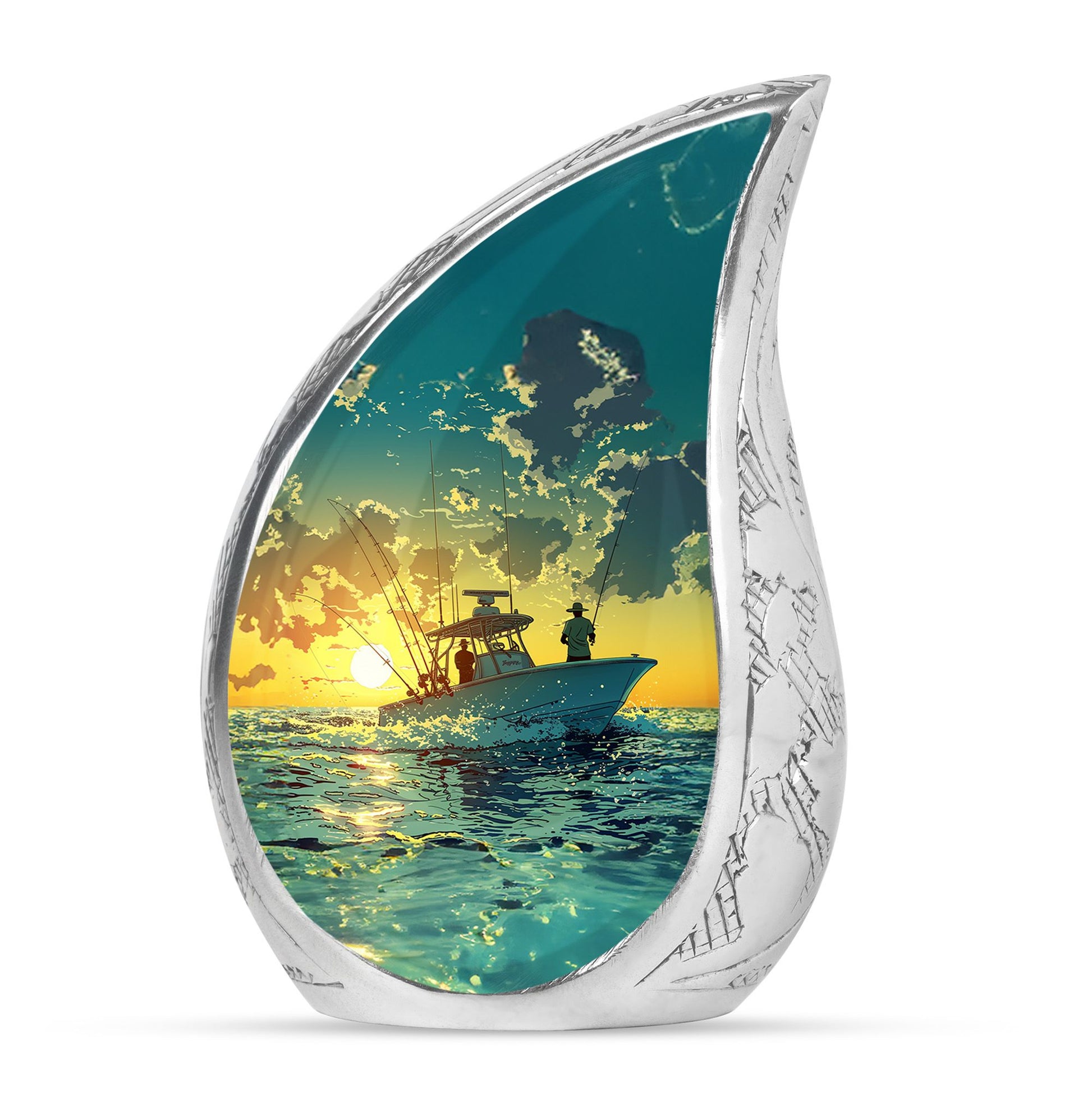 Fishing Theme Large Urn 10 Inch