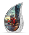Motorcycle Theme Large Urn 10 Inch