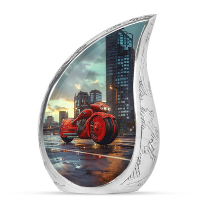 Motorcycle Theme Large Urn 10 Inch
