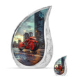 Motorcycle Theme Large Urn With 1 Keepsake Urn