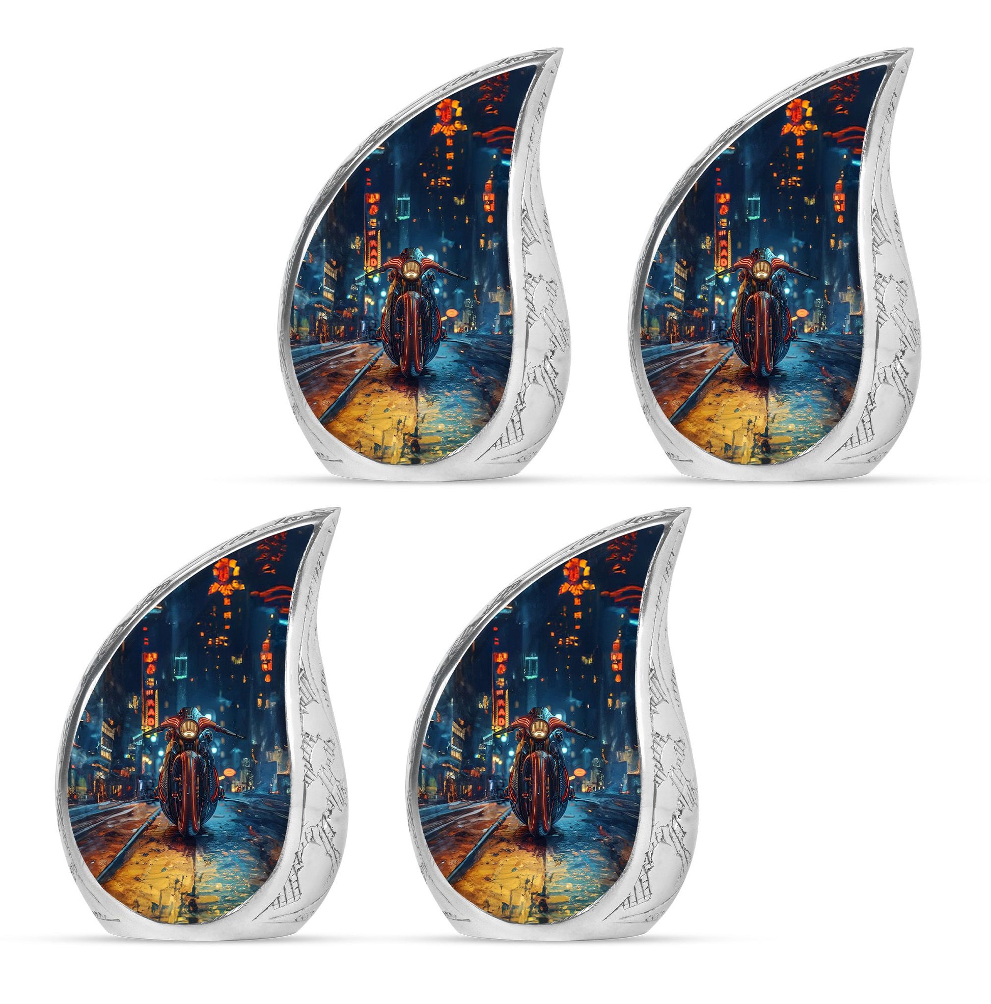Motorcycle Theme 3 Inch Keepsake Pack of 4