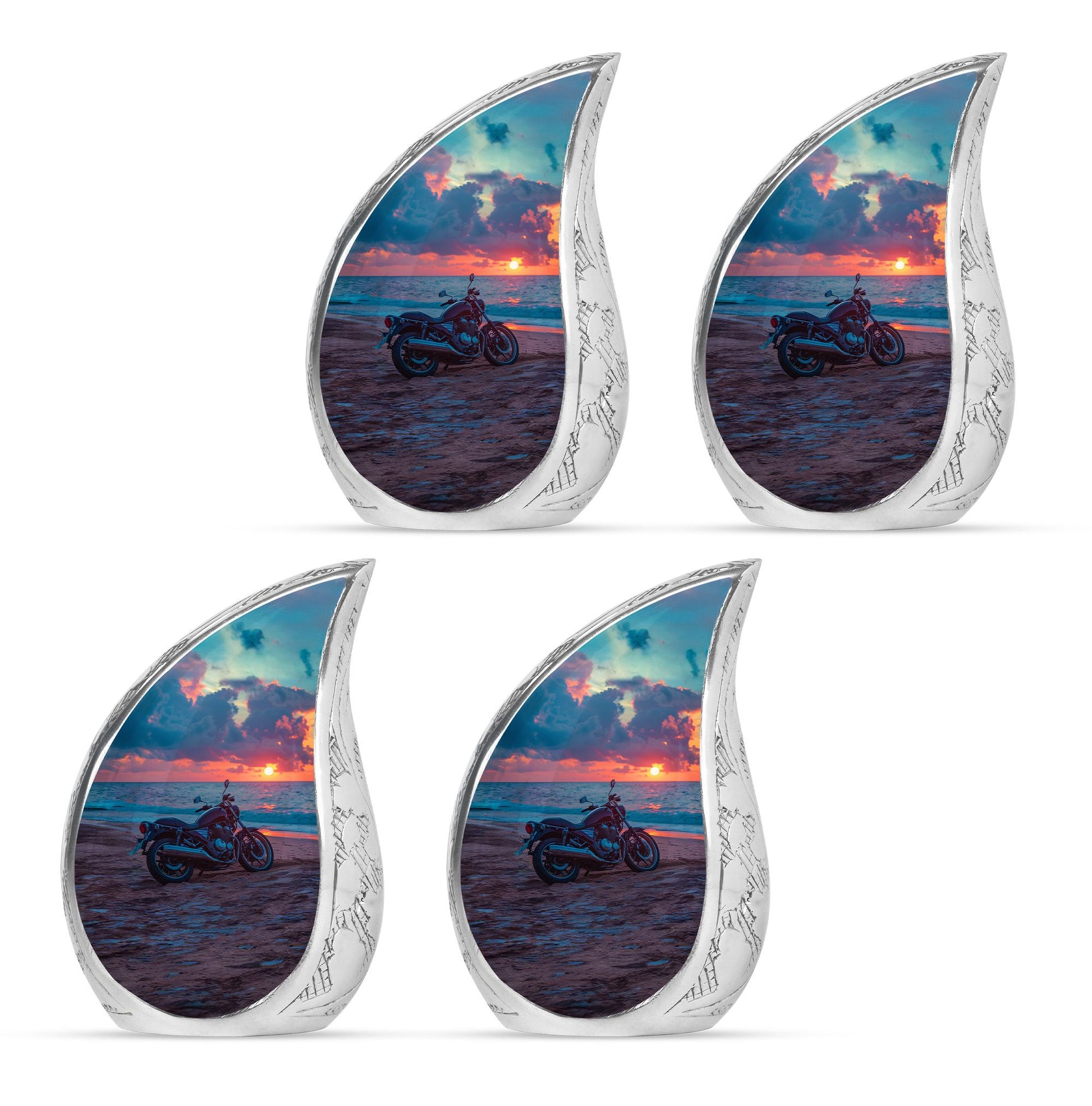 Motorcycle Theme 3 Inch Keepsake Pack of 4