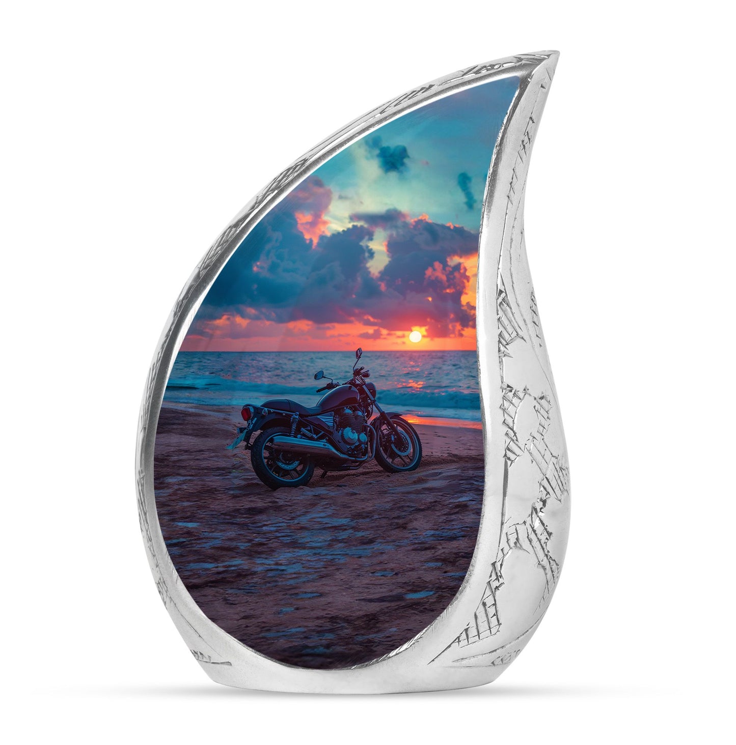 Motorcycle Theme Large Urn 10 Inch