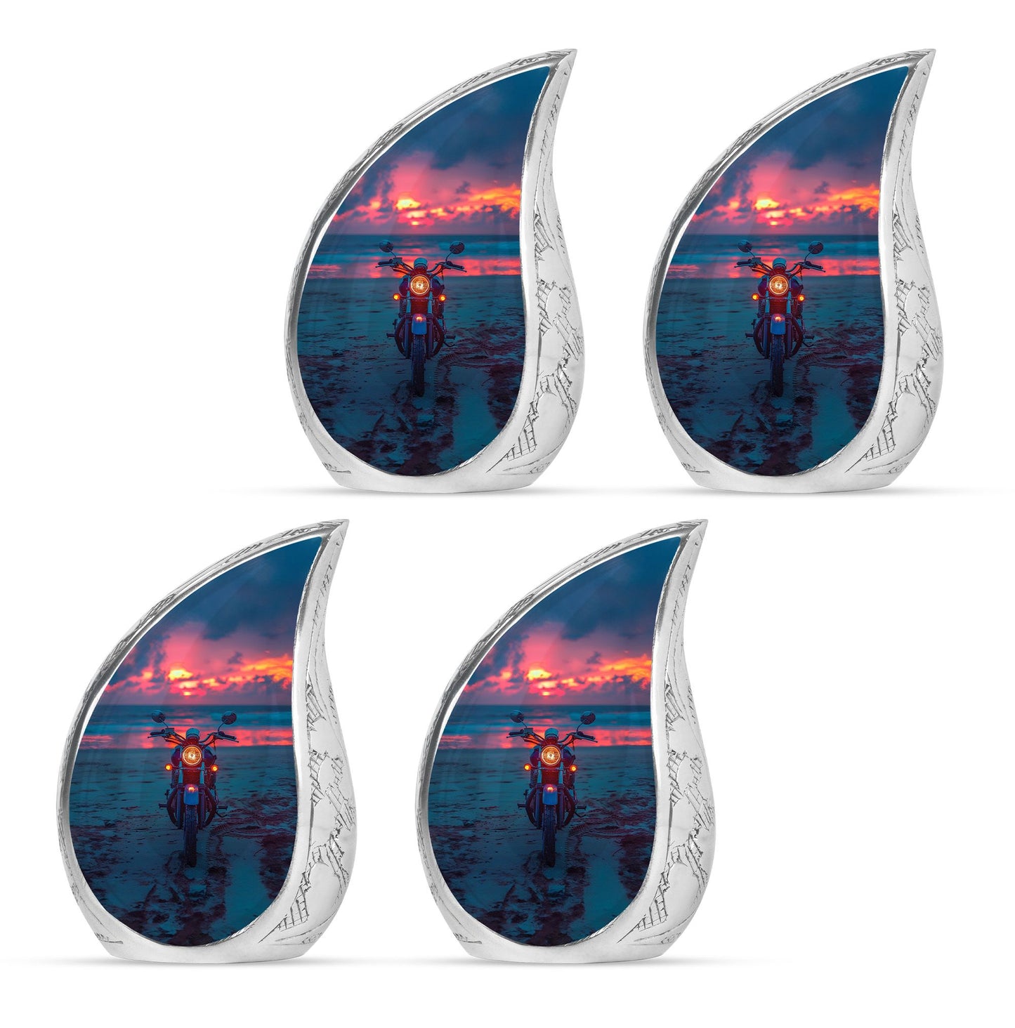 Motorcycle Theme 3 Inch Keepsake Pack of 4
