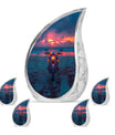 Motorcycle Theme Large Urn With 4 Keepsake Urn