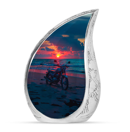 Motorcycle Theme Large Urn 10 Inch