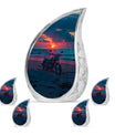 Motorcycle Theme Large Urn With 4 Keepsake Urn