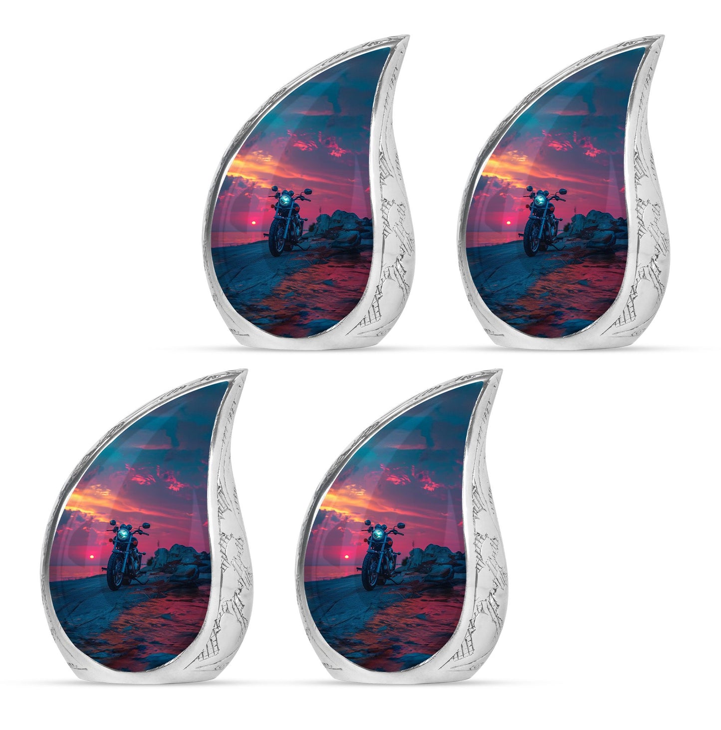 Motorcycle Theme 3 Inch Keepsake Pack of 4