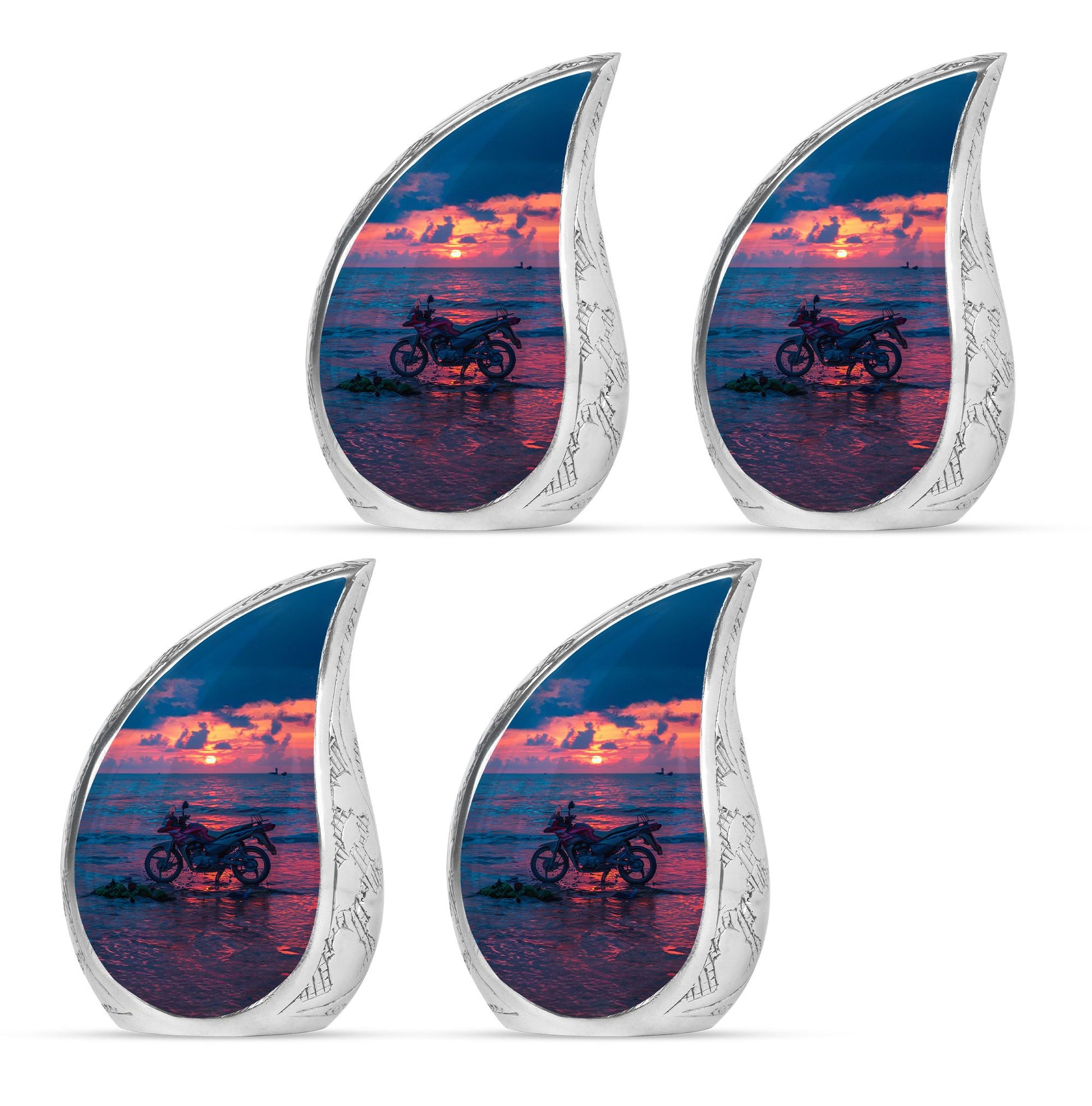 Motorcycle Theme 3 Inch Keepsake Pack of 4