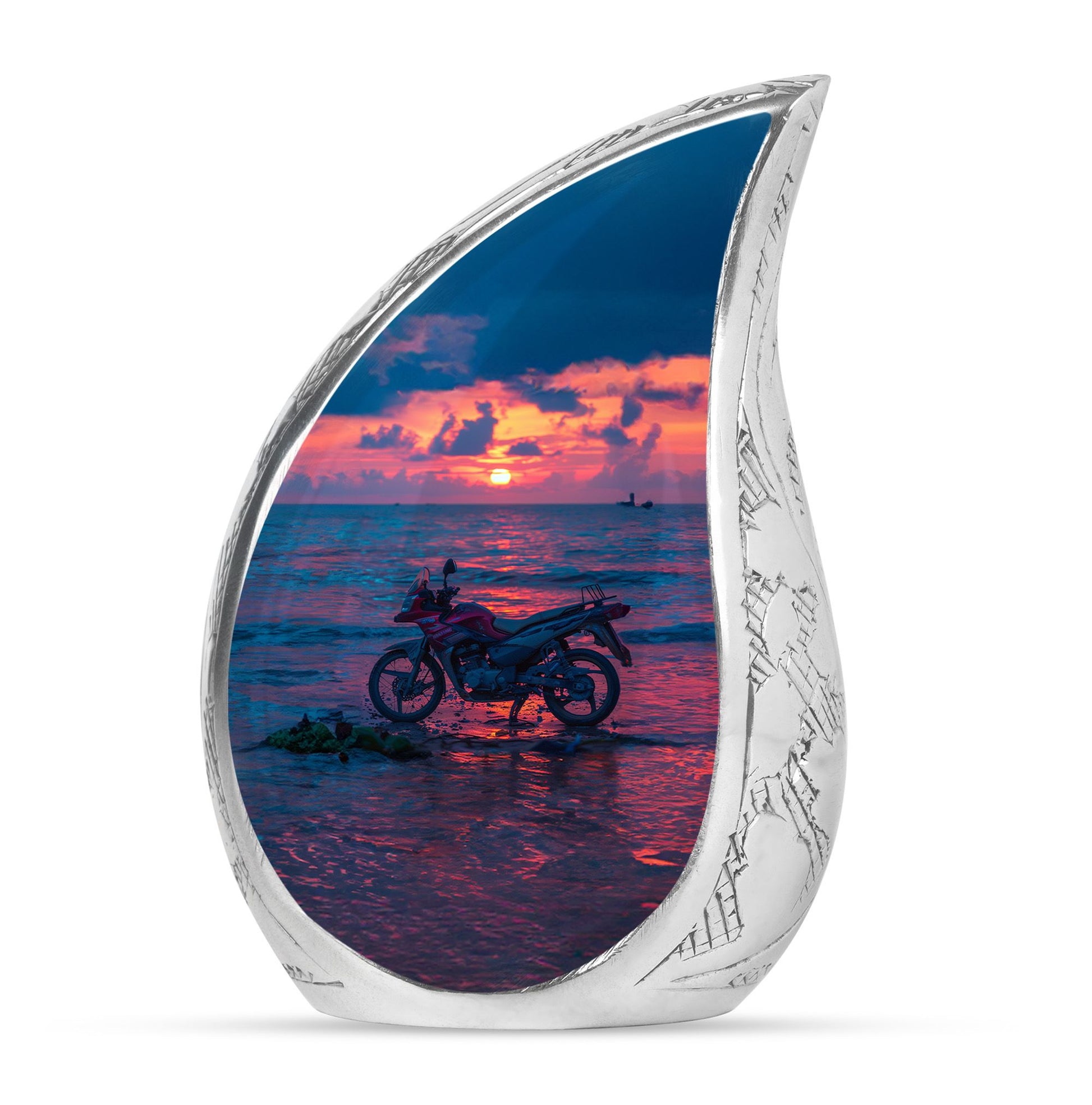 Motorcycle Theme Large Urn 10 Inch