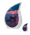 Motorcycle Theme Large Urn With 1 Keepsake Urn
