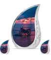 Motorcycle Theme Large Urn With 2 Keepsake Urn