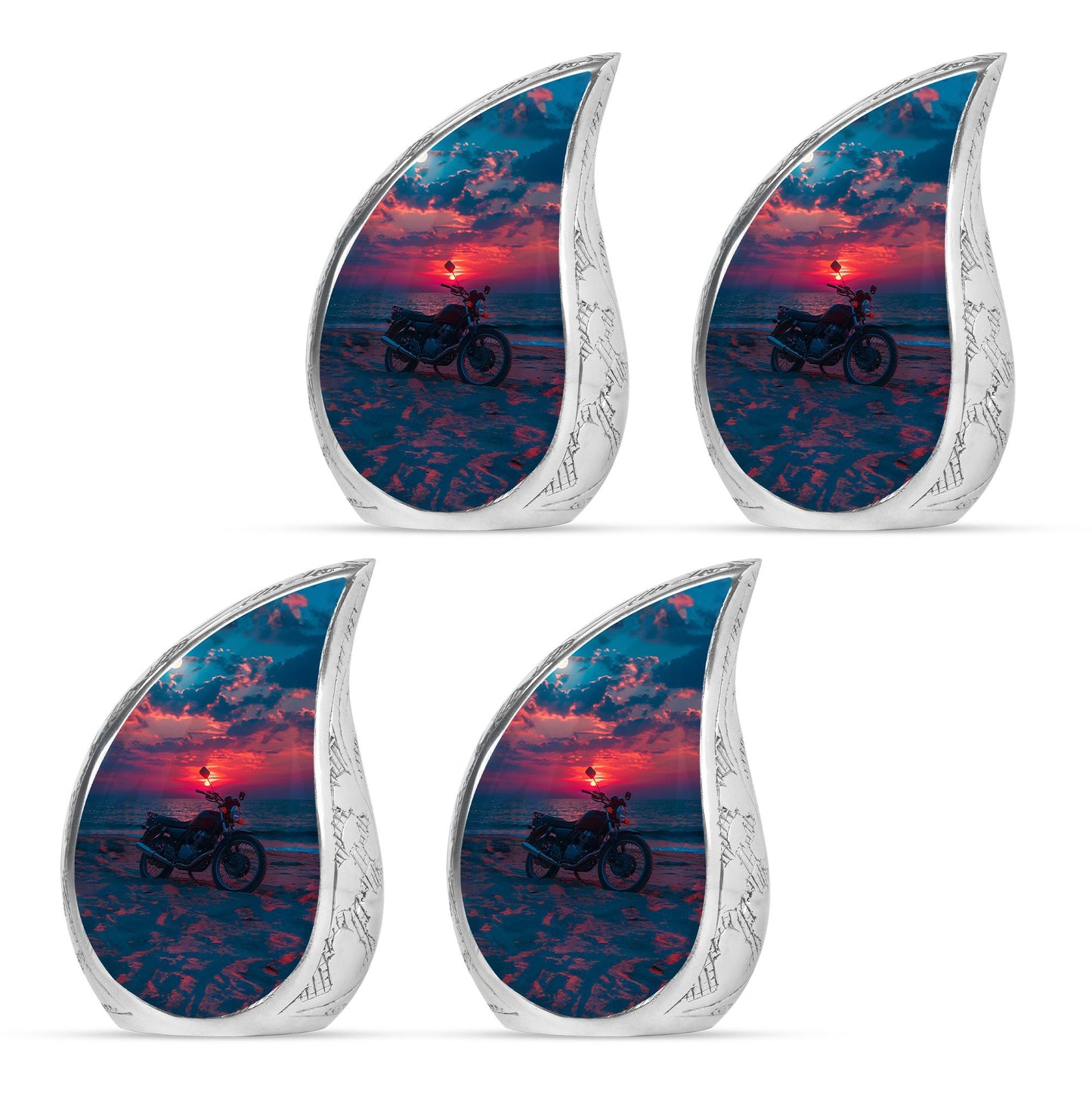 Motorcycle Theme 3 Inch Keepsake Pack of 4