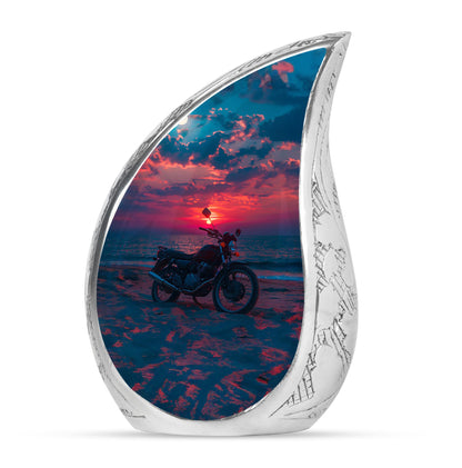 Motorcycle Theme Large Urn 10 Inch