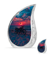 Motorcycle Theme Large Urn With 1 Keepsake Urn