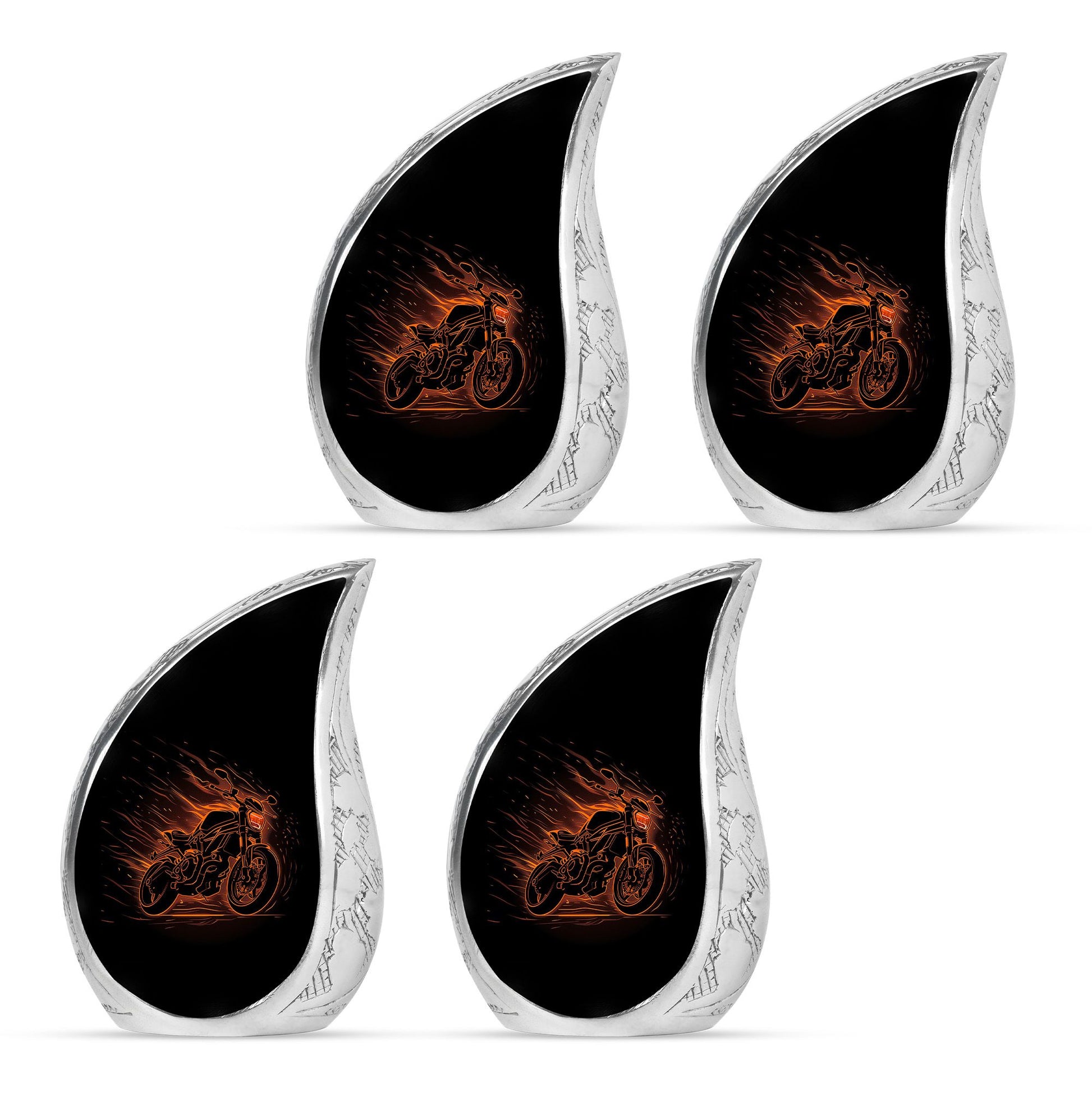 Motorcycle Theme 3 Inch Keepsake Pack of 4