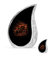 Motorcycle Theme Large Urn With 1 Keepsake Urn