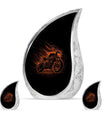 Motorcycle Theme Large Urn With 2 Keepsake Urn