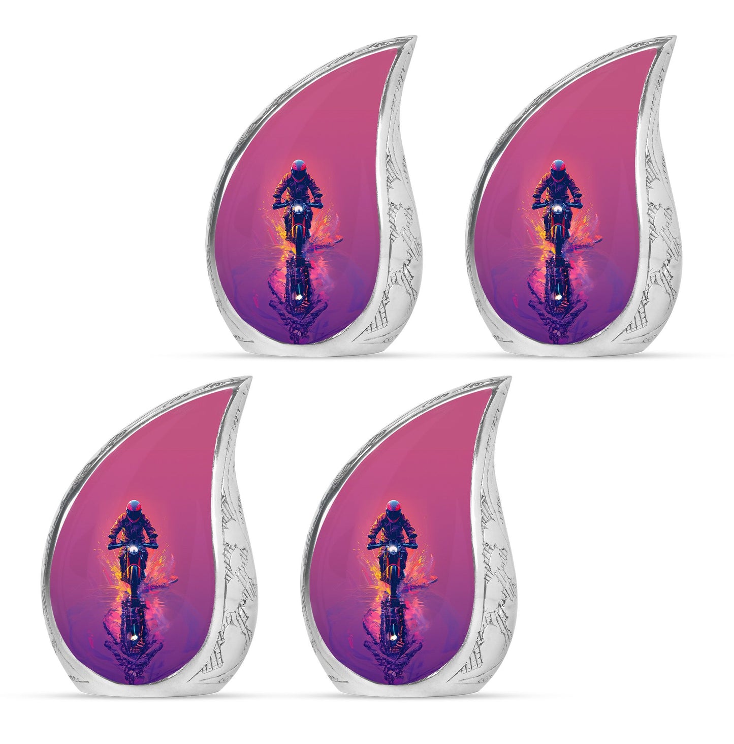 Motorcycle Theme 3 Inch Keepsake Pack of 4