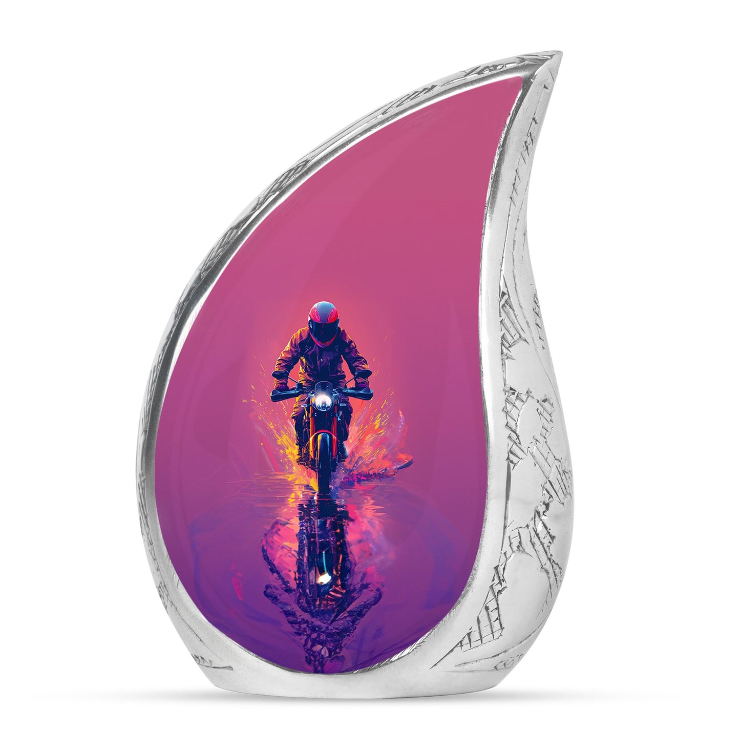 Motorcycle Theme Large Urn 10 Inch