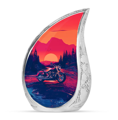 Motorcycle Theme Large Urn 10 Inch