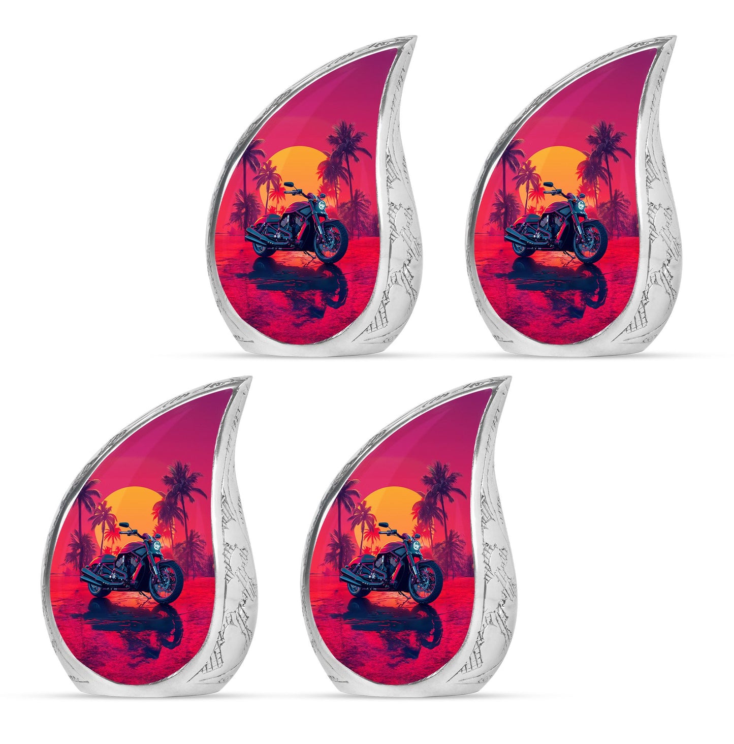 Motorcycle Theme 3 Inch Keepsake Pack of 4