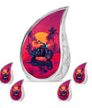 Motorcycle Theme Large Urn With 4 Keepsake Urn