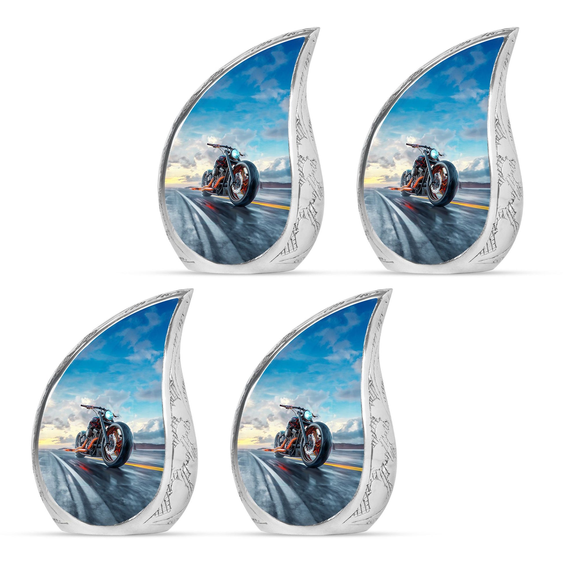Motorcycle Theme 3 Inch Keepsake Pack of 4