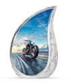 Motorcycle Theme Large Urn 10 Inch