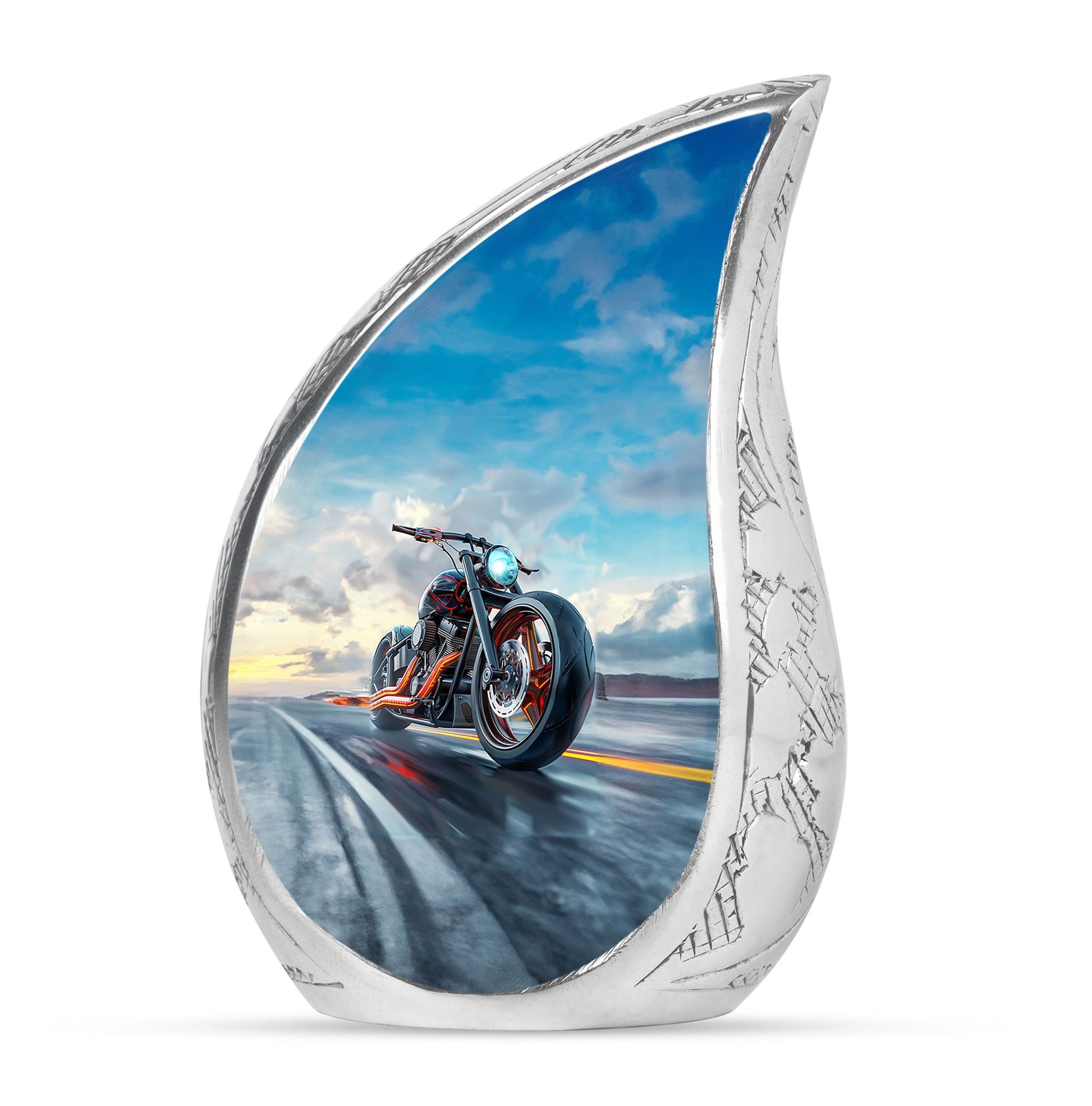 Motorcycle Theme Large Urn 10 Inch